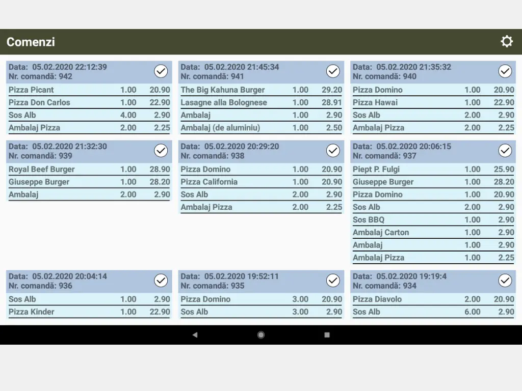 interfață soft kds, monitor la bucatarie restaurante